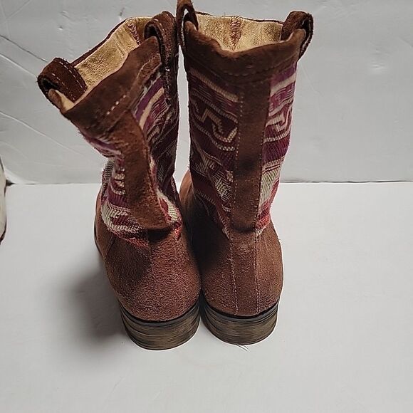 Naturalizer Basha Brown Suede Leather Boho Aztec Print Boots Womens Sz 10 M - Picture 4 of 5